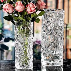 Light Luxury and High-End Transparent Glass Vase Ornament for Living Room, Suitable for Flower Arrangement and Hydroponic Cultivation of Lucky Bamboo, Large Size for Fresh Flower Decoration