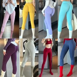 【Three-Section Mid-Waist】Dfy Yoga Pants European and American Seamless Tight-Fitting Fitness Pants for Women, Butt-Lifting, Suitable for Wearing Outside, Sports Long Pants