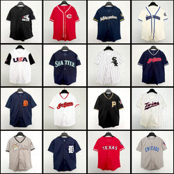 American version of hip-hop embroidered baseball uniform for small, medium and large children, short-sleeved cardigan T-shirt, team building, street dance sports