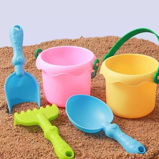
Children's beach sand tools toys baby digging sand digging soil playing with snow soft rubber set shovel seaside sand water