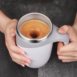 Electric Stirring Cup, Rechargeable, Automatic Rotating Coffee Cup, Stainless Steel, Creative Magnetic Office Water Cup