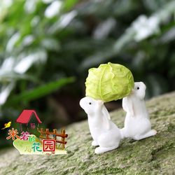 Zakka American Country-Style Nostalgic Micro-Landscape Succulent Decoration Small Rabbit Bonsai Ornament Very Small