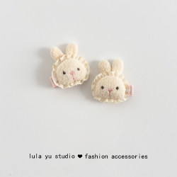 Baby Autumn and Winter Cotton-Filled Cute Rabbit Hair Clips, Baby Hair Clips That Do Not Damage Hair, Full-Cover Hair Clips, Children's Hair Clips, Hair Accessories