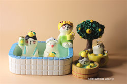 Japanese Groceries Lemon Cat Zakka Trendy Gift Miniature ins Resin Crafts Small Ornaments Bakery Decorations