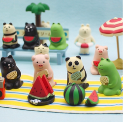 Zakka Japanese-Style Goods, Japanese-Style Summer Fans, Watermelon, Pink Pig, Frog, Panda, Healing Animals, Gift Ornaments
