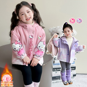 
Girls' coat 2025 winter new style baby girl autumn and winter velvet thickening little girl baby children winter jacket