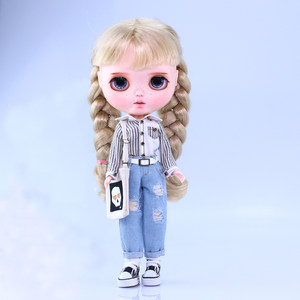 
Xiaobuzhongbu clothes bjd6 points baby clothes long-sleeved shirt jeans