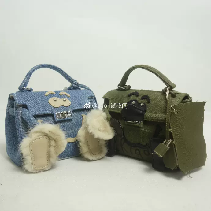 Readymade Monster Bag 藍色牛仔布絨毛小怪獸手提包- Taobao