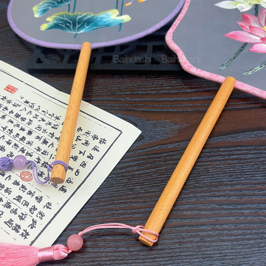 蘇州刺繍シルク扇子 - 蓮の花のデザイン、中国風手持ち扇子