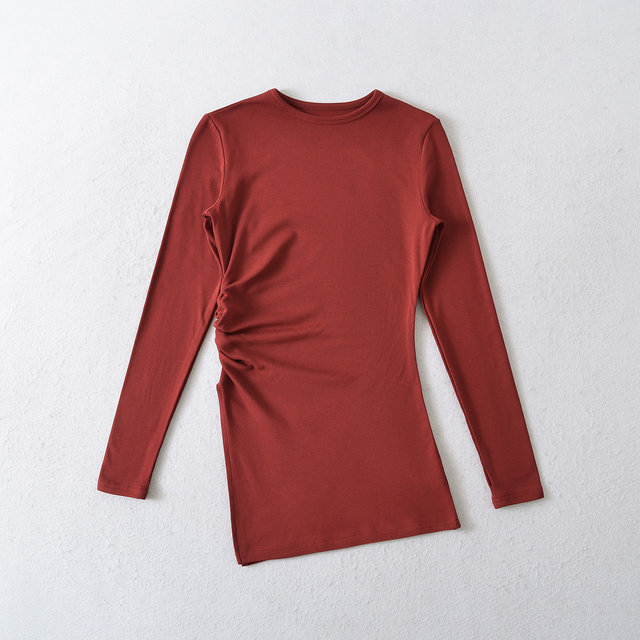 Little Ru European and American hot girl design feel side slit pleated ...