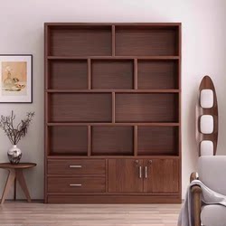 Solid Wood Bookcase Display Cabinet Office File Storage Cabinet Multi-Layer Household Storage Cabinet Simple Floor-Standing Cabinet Storage Cabinet