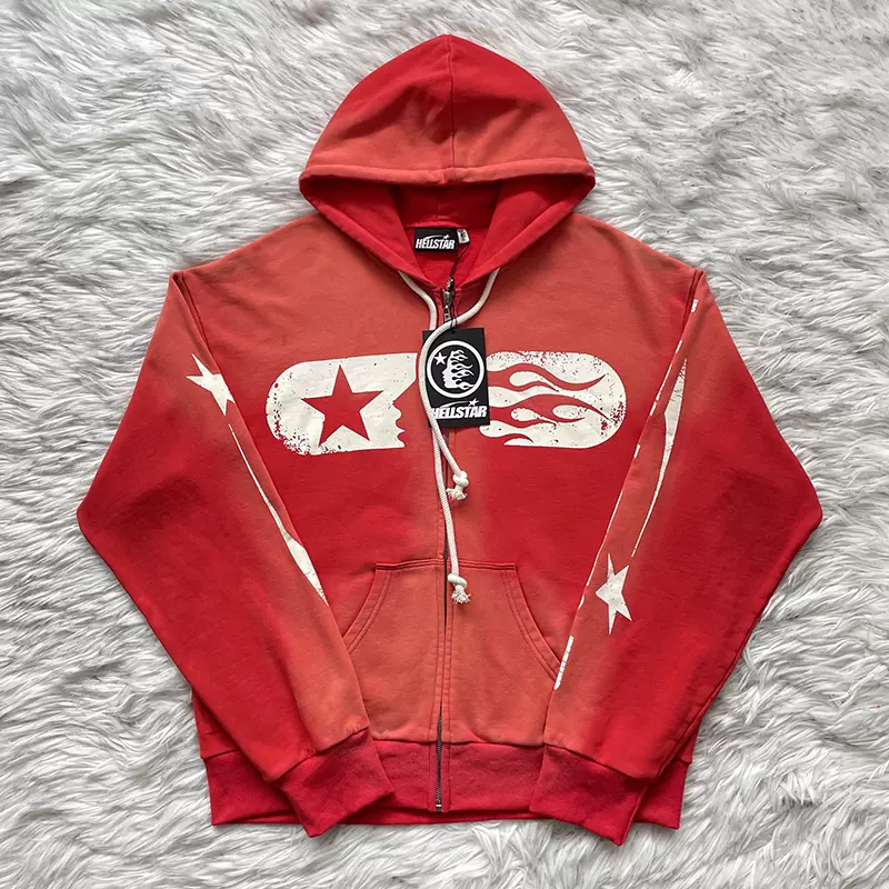 Hellstar Studios embroidery Hoodie 扎染刺绣拼接连帽卫衣-Taobao 