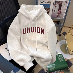 Pure Cotton Hooded Sweatshirt for Women, Spring and Autumn 2026 New Thin Style, Loose Fit, Fleece-Lined, American Lazy Style Hoodie, Autumn and Winter Trendy