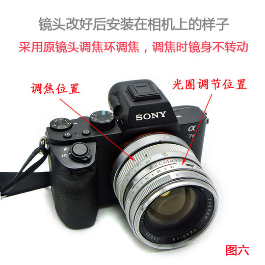 Lianzhong Yashica Lynx-14 45mm f/1.4 Lens Adapter Ring - E-Mount