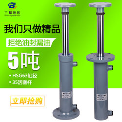 5-Ton Flange Bidirectional Hydraulic Cylinder Single Cylinder Small Hydraulic Cylinder Lifting Heavy-Duty Electric Unidirectional Manual Micro