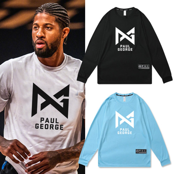
Clippers No. 13 Paul George basketball training uniform ins American quick-drying loose round neck sports long-sleeved men's T-shirt