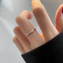 Sterling Silver Ring Female Niche Design Plain Ring Light Luxury 2022 New Trendy High-end Index Finger Ring Fashion Personality Single Ring
