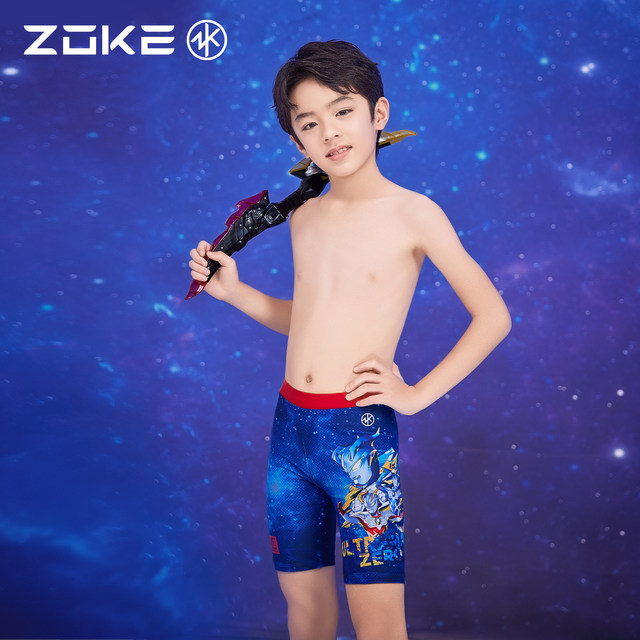 
Zoke children's swimming trunks five-point swimming training zoke Ultraman Boys Quick Fucking Competition Student Swimsuit
