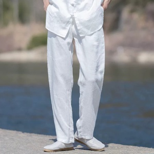 
Summer Chinese style casual pants men's Chinese retro style breathable straight thin trousers loose large size slim pants