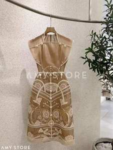 
Vietnamese niche designer water-soluble lace embroidered temperament high-waist dress GSEN230237