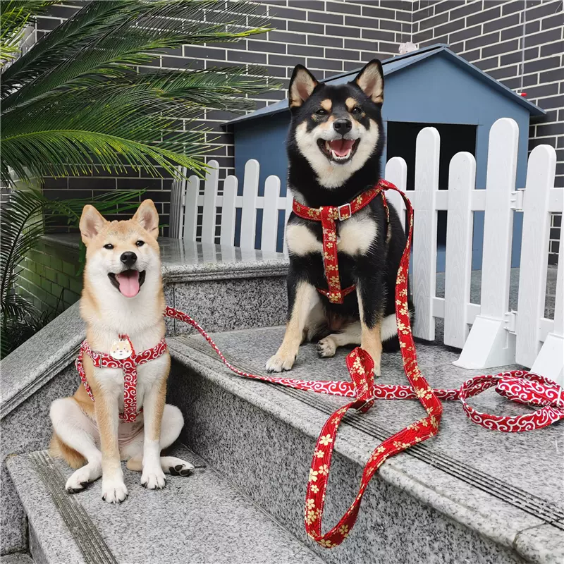 和風唐草紋櫻花狗狗貓咪柯基柴犬胸背拉胸背心胸