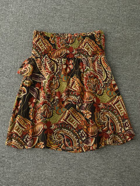 Printed retro short skirt versatile cake skirt for women in summer foreign trade slim niche two wear strapless bottom skirt
