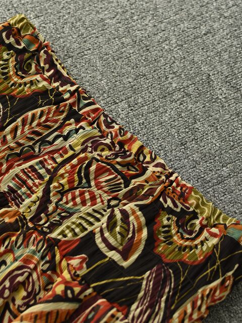 Printed retro short skirt versatile cake skirt for women in summer foreign trade slim niche two wear strapless bottom skirt