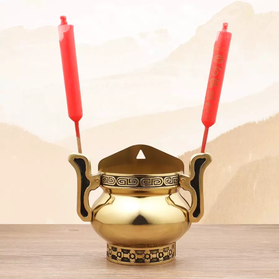 銅彫金手付香炉 25cm 】 貝藻文刻 清朝 中華古玩 L1229A 古銅