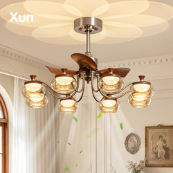 Includes Installation of Used Fan Light, Living Room Ceiling Fan Light, Household Integrated Ceiling Light, 2026 New French-Style Electric Fan Main Light