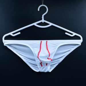 2 men's triangle underwear low waist ice silk transparent sexy narrow border guard sporty fast dry net red shorts