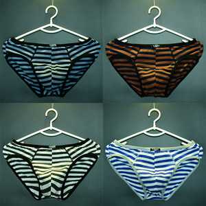 4 men's briefs in the middle of the waist trimming pine elastic cotton stripes cotton cotton absorption and breathable exercise without trace short pants head