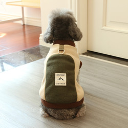 Dog Clothes for Autumn and Winter, Color-Blocked Double-Layer Fleece, Warm Bichon Teddy Puppy Pet Clothes, Autumn Cat Apparel