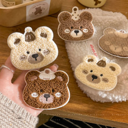 Cute Cartoon Bear Velcro Hair Clip for Girls, Hair Tidying Tool, Bangs Clip, Sweet Children's Hairpin, Hair Accessory