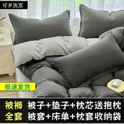 Complete Set of Mattress and Quilt for Student Dormitory, Single Mattress, Quilt Core, Six-Piece or Eight-Piece Set, Double Winter Quilt, Warm