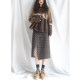 Large size skirt fairy-looking women's sweet 2025 new autumn and winter slim brown plaid high-waisted A-line skirt mid-length