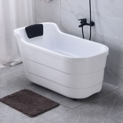 Bathtub for Home Use in Small Apartments, Trendy Independent Double-Layer Insulated Acrylic Mini Bathtub, Japanese-Style Small Bathtub