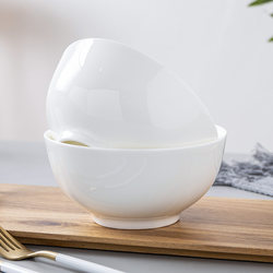 Jingdezhen Bone China Tableware Rice Bowl White Large Noodle Bowl Vegetable Bowl Soup Bowl Instant Noodle Bowl Household Ceramic Eating Bowl