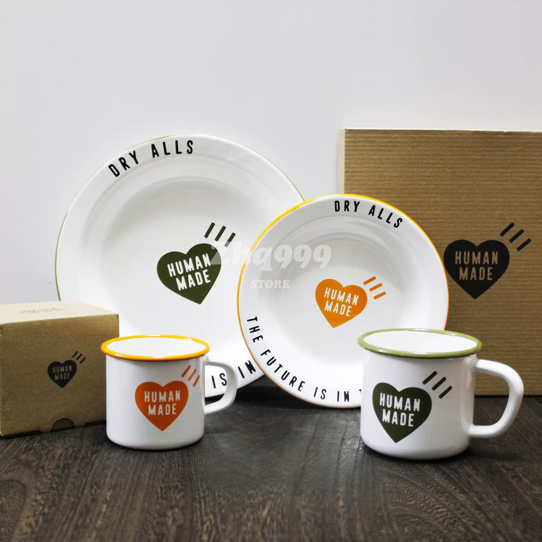 现货HUMAN MADE ENAMEL PLATE MUG爱心搪瓷珐琅餐盘盘子水杯杯子-Taobao