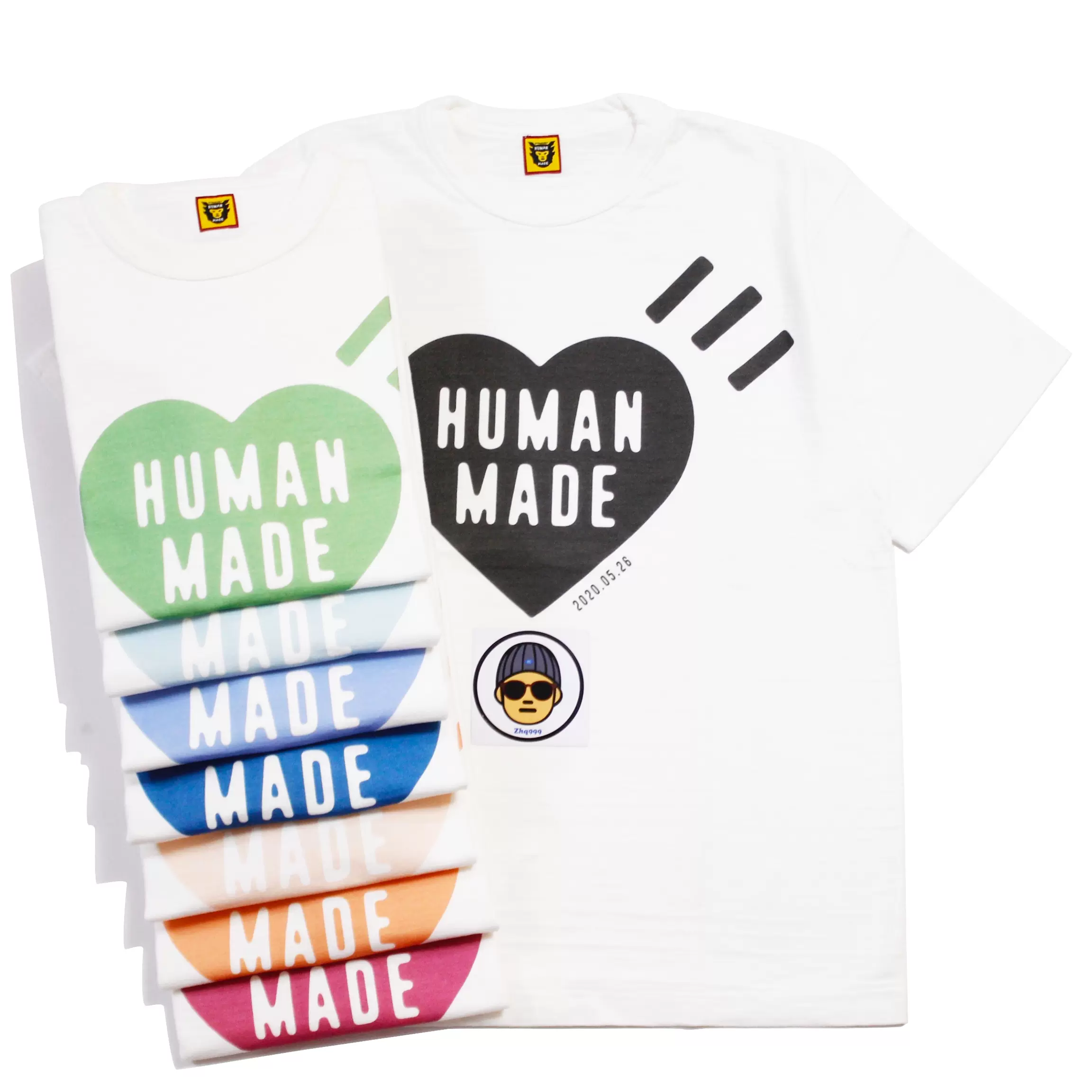 現貨HUMAN MADE HEART LOGO TEE 日期限定多色大愛心短袖T恤20SS - Taobao