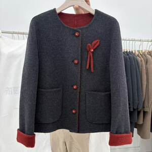 
ZY cashmere coat 2025 autumn and winter new double-sided cashmere coat for women short small loose wool jacket