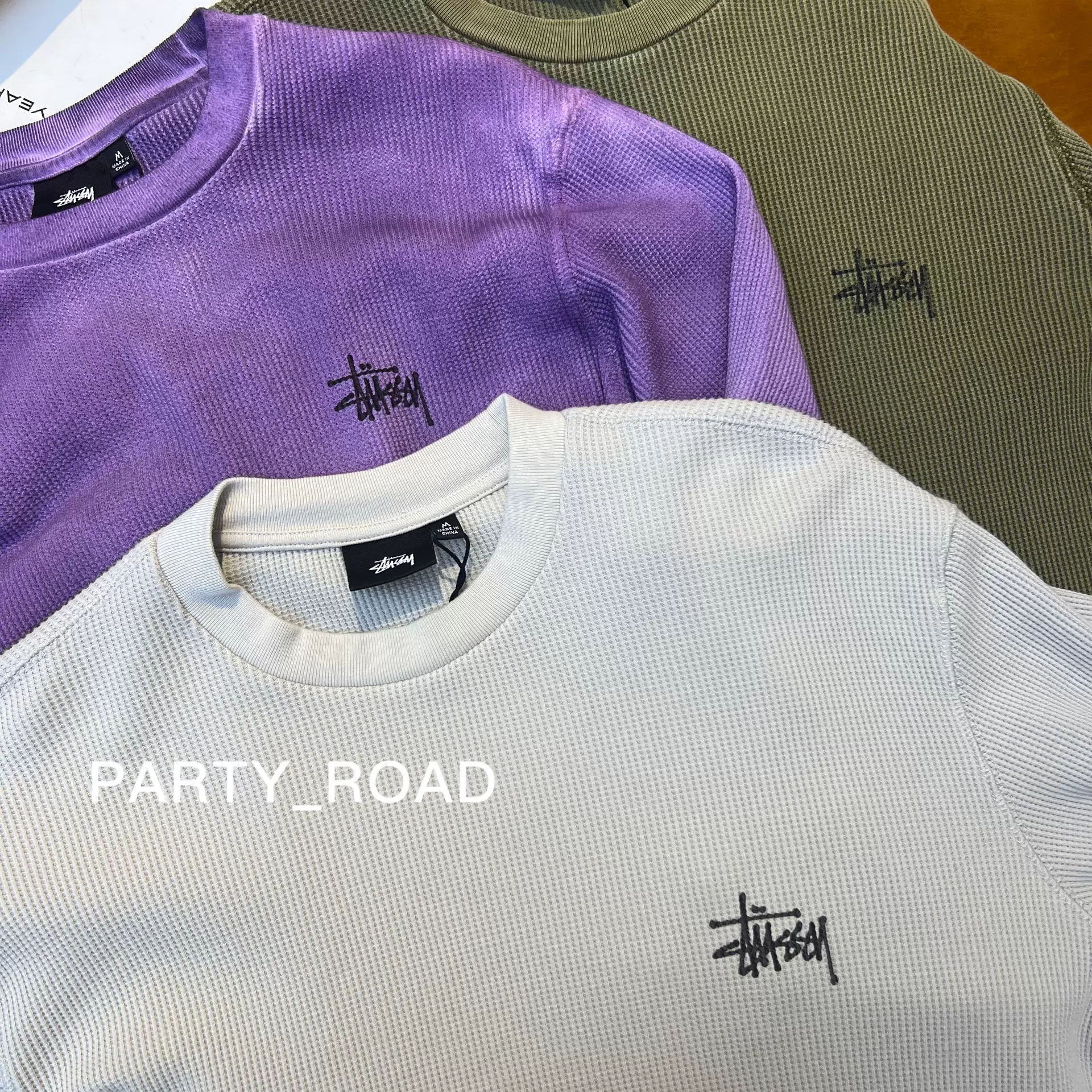 Stussy FW23 KRYPTEK CAMO LS THERMAL水洗圆领华夫格长袖保暖T