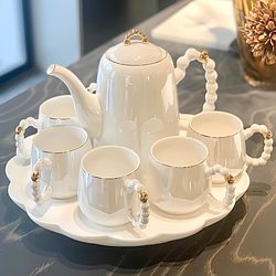 Light Luxury Water Set, High-End Ceramic Tea Set, Heat-Resistant Kettle and Cups, Household Tea Set, Housewarming Gift, Wedding Gift