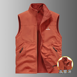 
Woodpecker autumn and winter double-sided vest men's outdoor sports fleece vest fleece vest warm horse clip jacket
