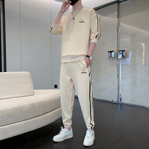 
Woodpecker Casual Sports Set Men's Spring and Autumn and Winter Loose Sweatshirt Men's Clothing Set with Handsome Two-Piece Set