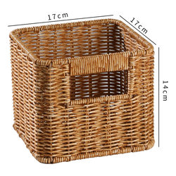 Plastic Rattan Cabinet Storage Basket, Wardrobe Cabinet Storage Basket, Tv Cabinet Grid Basket, Organizing Basket, Square Shape