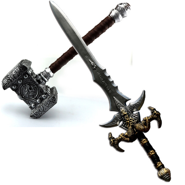COS props Destroy Hammer Warcraft 2 Frost Sad toy Sword Shield Halloween Ax Ax weapon weapon knife
