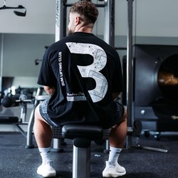 Chris Fitness Training Loose Short-Sleeved C Baoyan Bodybuilding Men's and Women's American Sports Casual Running Breathable Cotton T-Shirt