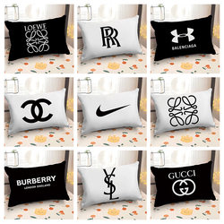 European and American Sports Brand Logo Pillowcase with Simple Letter Pattern for Living Room Sofa Decoration Lumbar Pillow Cushion