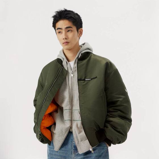 
FMACM boring and crazy bomber jacket autumn and winter style for men and women couples embroidered loose MA-1 cotton clothing