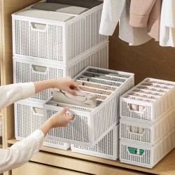 Clothing Storage and Organization Box, Foldable Household Storage Basket, Dormitory Storage Box, Wardrobe Underwear Drawer Type